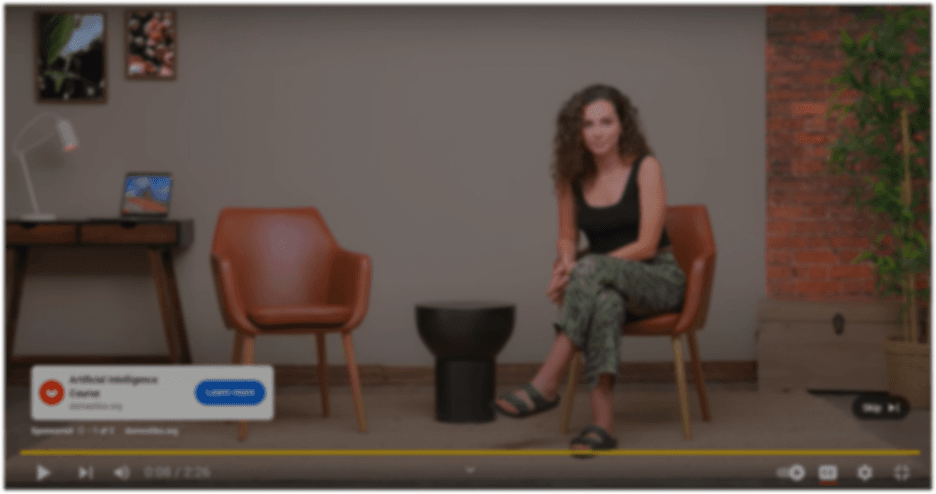 a youtube tutorial video showing a woman sitting down